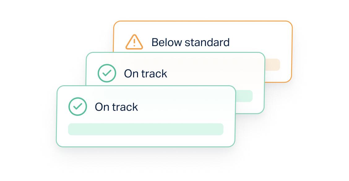 Image of overlapping standards cards
